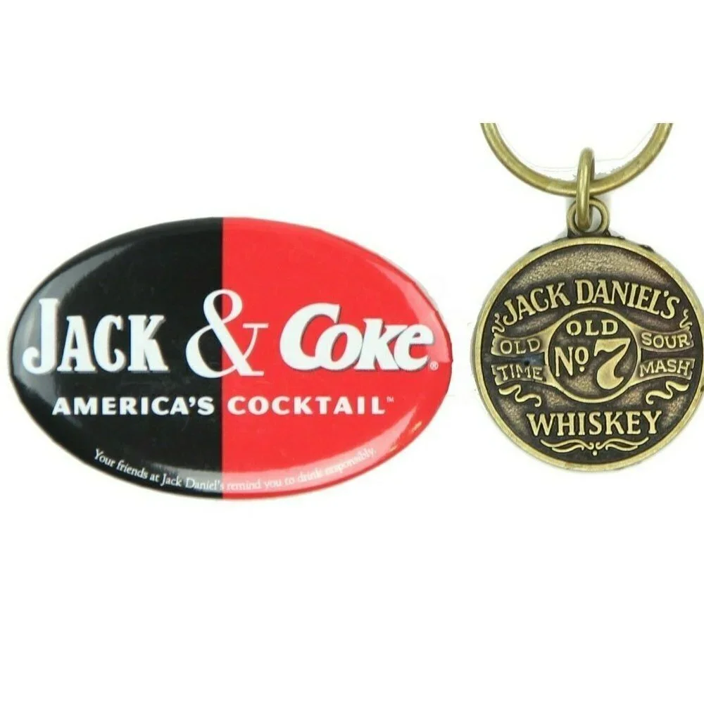 Jack Daniels Keychain Set with Jack and Coke Pin